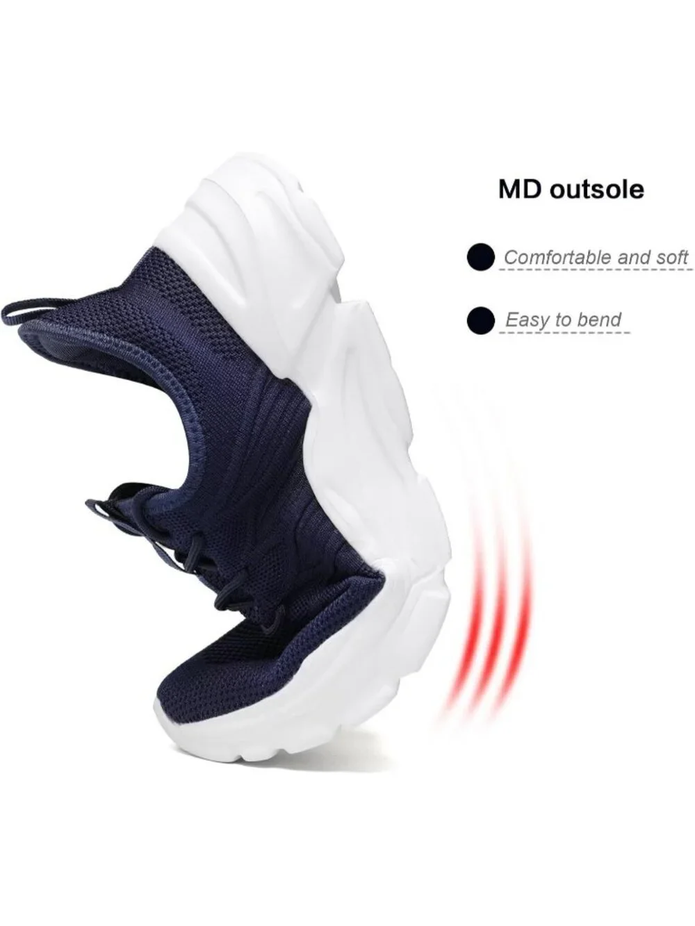 Men's Blue Rubber Non Slip Breathable Lightweight Fashion Athletic Sneakers